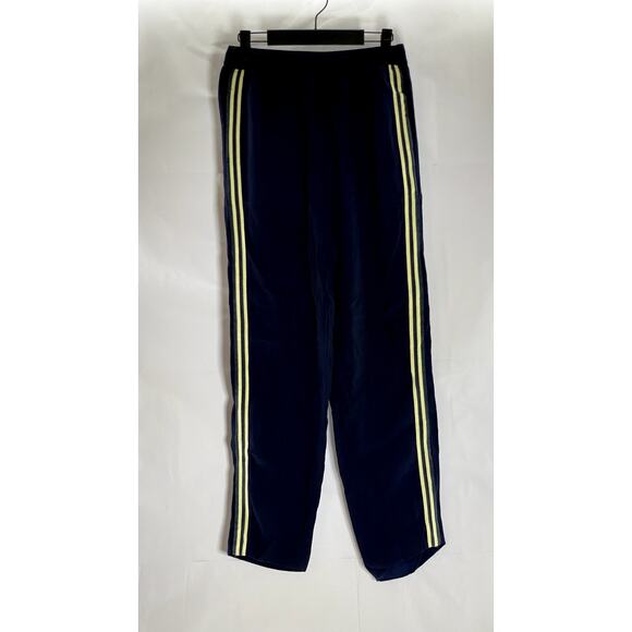 J.CREW Women's Blue/Yellow Double Stripe Crepe Pull-On Track Pants SZ 0 - Picture 1 of 10